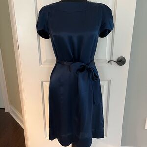 French Connection Blue Puff Sleeve Sheath Mini Dress